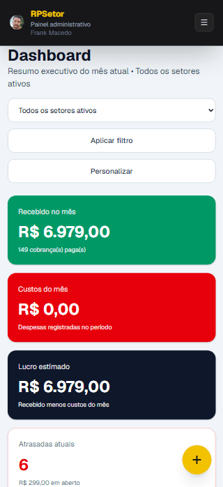 Dashboard mobile RPSetor